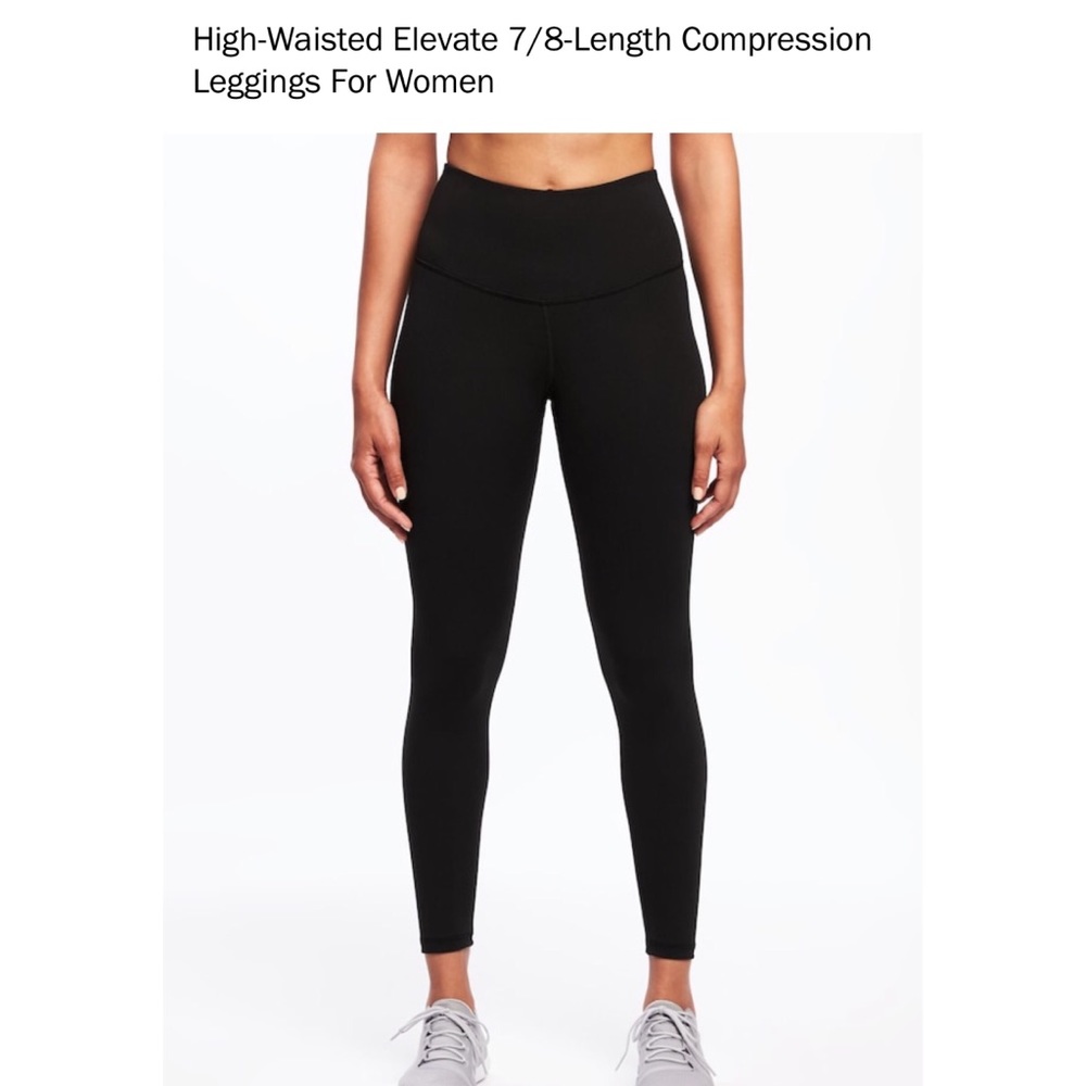 2 Pairs- High-Waisted 7/8 Compression Leggings